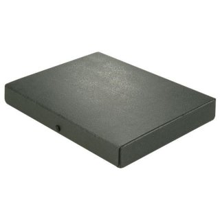 Dokumentenmappe aus 1,4 mm starker Pappe, mit Druckverschluß, Maße 245 x 318 x 45 mm (B x T x H), schwarz