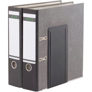 Buchstütze, Metall, schwarz, für hohe, schwere Ordner oder Bücher, 14 x 12 x 24 cm, 1 Paar