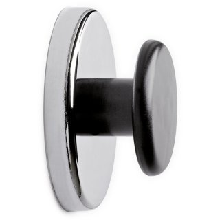 Griffkopf-Magnet, silber/schwarz, Haftkraft: 12kg, ØxH: 67x33mm