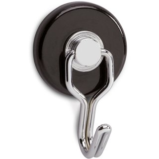 Karussel-Haken-Magnet, Ø: 35mm, schwarz/silber, Haftkraft: 5kg, dreh- und neigbar, Packung à 2 Stück