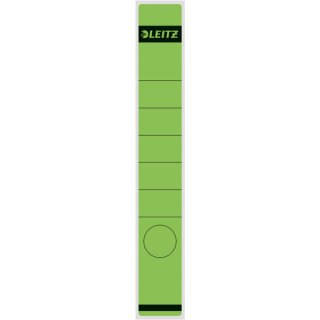 Rückenschild selbstklebend, lang/schmal, grün, Inhalt: 10 Stück, Maße: 39 x 285 mm
