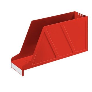 Stehsammler A4 quer, rot, Polystyrol, auswechselbares Beschriftungsschild, Maße: 97 x 156 x 336 mm