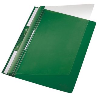 Einhängehefter A4, grün, transparenter Vorderdeckel, 2-fach Lochung im Rückenfalz, PVC, dokumentenecht, Fassungsvermögen: 250 Blatt