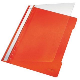 Schnellhefter A4, orange, transparenter Vorderdeckel, PVC, Beschriftungsfeld, Fassungsvermögen: 250 Blatt
