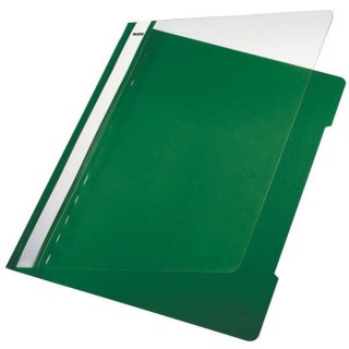 Schnellhefter A4, grün, transparenter Vorderdeckel, PVC, Beschriftungsfeld, Fassungsvermögen: 250 Blatt