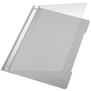 Schnellhefter A4, grau, transparenter Vorderdeckel, PVC, Beschriftungsfeld, Fassungsvermögen: 250 Blatt