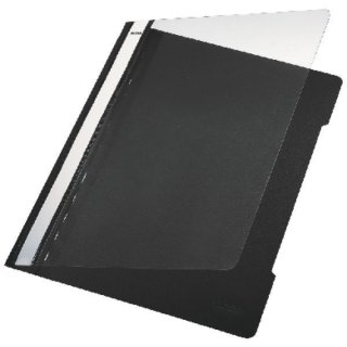 Schnellhefter A4, schwarz, transparenter Vorderdeckel, PVC, Beschriftungsfeld, Fassungsvermögen: 250 Blatt