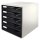 Schubladenbox Postset, lichtgrau/schwarz, 5 geschlossene Schubladen, mit Auszugstopp, Maße: 285 x 290 x 355 mm