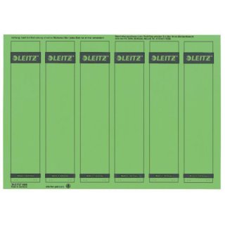 Rückenschild selbstklebend, kurz/schmal, grün, Blatt mit 6 Schildern, Inhalt: 150 Stück, Maße: 39 x 192 mm