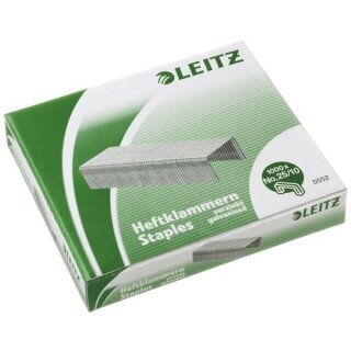 LEITZ Heftklammern P5 25/10, Stahl verzinkt, Heftleistung: 60 Blatt, Inhalt: 1.000 Stück