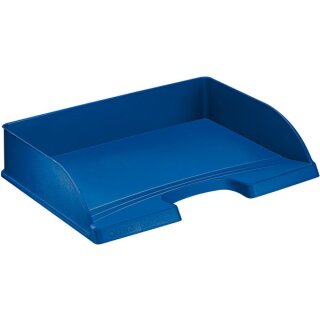 Briefkorb Plus Querformat, blau, DIN A4 quer, stapelbar, passend für Übergrößen wie Hängemappen, Maße: 363 x 70 x 273 mm