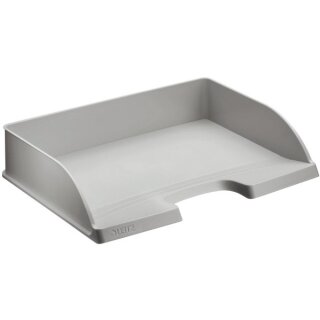 Briefkorb Plus Querformat, grau, DIN A4 quer, stapelbar, passend für Übergrößen wie Hängemappen, Maße: 363 x 70 x 273 mm