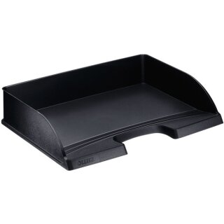 Briefkorb Plus Querformat, schwarz, DIN A4 quer, stapelbar, passend für Übergrößen wie Hängemappen, Maße: 363 x 70 x 273 mm