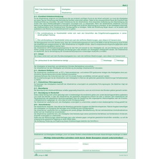 Arbeitsvertrag, DIN A4, 2 x 2 Blatt, selbstdurchschreibend, für gewerbliche Arbeitnehmer, VE = 1 Packung 10 Stück