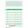 Kassenzettel-Block, 10 x 15 cm, 2 farbig, 2. Blatt grün/grau, oben geheftet, Kassenzettelblock mit Abrechnungslisten (Druck grün/grau), oben geheftet (2 x 50)