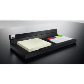 Memocenter Cintano: S, Soft-Touch Beschichtung, mit Haftnotizen und Haftmarkern, Lederimitat und Kunststoff, 200 x 36 x 100 mm, schwarz