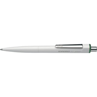 Druckkugelschreiber K3, aus Biokunststoff, mit Stahlclip, Metalldrücker und Großraummine, grün