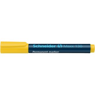 Permanentmarker Maxx 130, mit Rundspitze, 1 - 3 mm, Cap-Off-Tinte, wasserfest, lichtbeständig, gelb
