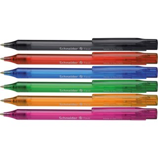 Kugelschreiber Fave, transparent sortiert, Dokumentenecht 1 Packung = 50 Stück günstiger Kugelschreiber mit Plug <(>&<)> Play Technologie Schreibfarbe = jeweils blau