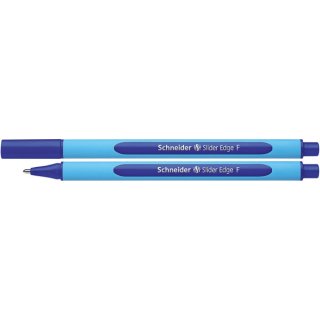 Kugelschreiber Slider Edge XB, Visco Glide, gleitendes schreiben, gummierter Dreikant-Schaft, Edelstahlspitze, blau