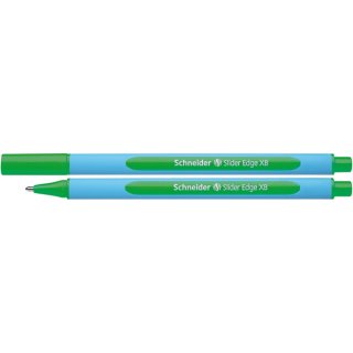 Kugelschreiber Slider Edge XB, Visco Glide, gleitendes schreiben, gummierter Dreikant-Schaft, Edelstahlspitze, grün