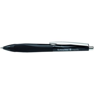 Kugelschreiber Haptify, mit auswechselbarer Mine, ergonomisch, gummierter Griff, Edelstahlspitze, schwarz