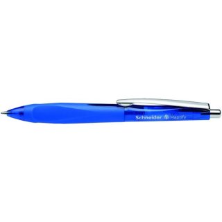 Kugelschreiber Haptify, mit auswechselbarer Mine, ergonomisch, gummierter Griff, Edelstahlspitze, dunkelblau