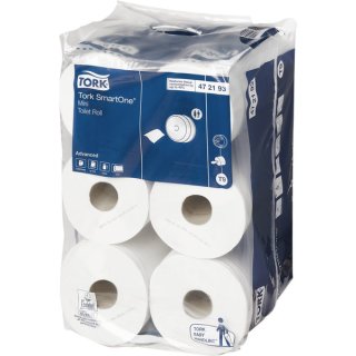 SmartOne Mini Toilettenpapier, 2-lagig, weiß, 1 Packung á 12 Rollen