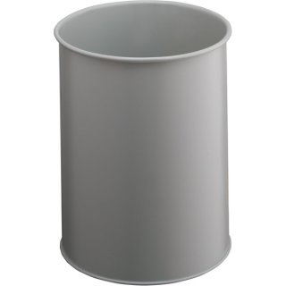 Papierkorb, grau, Metall, rund, 14,7 Liter, Höhe: 315 mm, Ø 260 mm