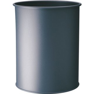 Papierkorb, lichtgrau, Metall, rund, 14,7 Liter, Höhe: 315 mm, Ø 260 mm