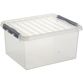 Kunststoff-Box 36 Liter, DIN A4, transparent, 500 x 400 x 260 mm, per Clip verschließbar