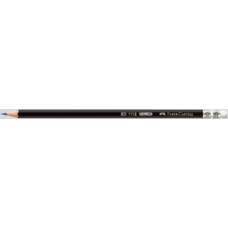 Bleistift 1112, Härtegrad: HB, mit Radiergummi, Schaftform: 6-kant, Schaftfarbe: schwarz