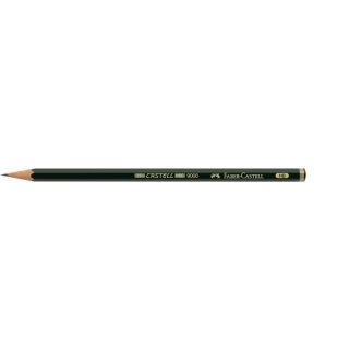 Bleistift CASTELL® 9000, Härtegrad: 7B, Schaftform: 6-kant, Schaftfarbe: dunkelgrün