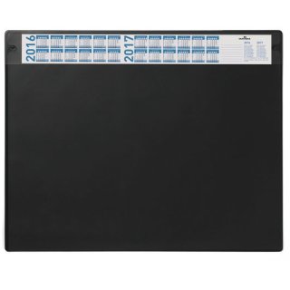 Schreibunterlage, 650 x 520 mm, mit 4-Jahreskalender, transparente + auswechselbare Abdeckung, schwarz