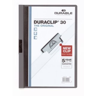 Klemmmappe Duraclip für bis zu 30 Blatt in DIN A4, 310 x 220 mm, anthrazit/grau