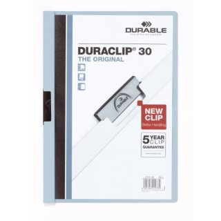 Klemmmappe Duraclip für bis zu 30 Blatt in DIN A4, 310 x 220 mm, hellblau