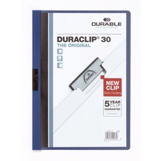 Klemmmappe Duraclip für bis zu 30 Blatt in DIN A4, 310 x 220 mm, dunkelblau