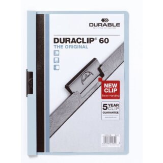 Klemmmappe Duraclip für bis zu 30 Blatt in DIN A4, 310 x 220 mm, hellblau