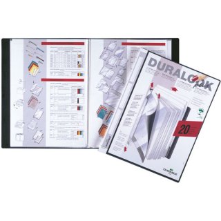 Sichtbuch Duralook®Plus 10 Hüllen, für DIN A4, transparente Tasche, Rückenschild beschriftbar, Rücken: 9 mm, schwarz