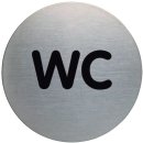 Piktogramm "WC" 83mm Edelstahl zum selbstkleben