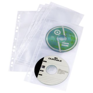 CD-DVD-Hülle, zur Ablage von 4 CDs/DVDs, Universallochung für die Ablage in DIN A4, Erweiterungssatz für dur5279sw