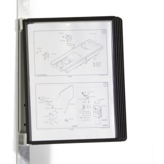Sichttafelsystem VARIO ®MAGNETIC WALL 5, für DIN A4, 5 Sichttafeln, für metallische Untergründe, schwarz