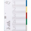 Kunststoffregister DIN A4, 5tlg., blanko, Tabe farbig,...