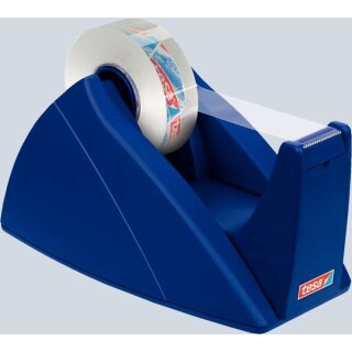 Tischabroller Easy Cut® für Klebfilm, 19 mm x 33 m, Wellenmesse, standfest, royalblau