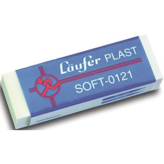 Radierer Plast Soft, 65 x 21 x 12 mm, papierschonend, für Blei- und Farbstifte, weiß