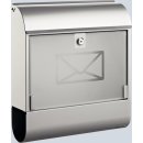 Briefkasten mit Zeitungsbox Stahl, lackiert siber,...