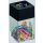 Magnetdose klar/schwarz, mit 30 farbig sortierten Briefklammern,  26mm, eckige Dose