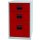 Beistellschrank PFA, 2 Schubladen, 1 Hängeregistraturschublade, abschließbar, 672 x 413 x 400 mm, Korpus lichtgrau, Front kardinalrot