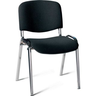 Stoff-Besucherstuhl ISO mit Chromgestell , bequem gepolstert, Sitzhöhe: 480 mm