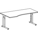 PC-Tisch links Buche/Silber C-Fuß Flex, BxT:...